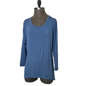 Sol & Mane Women Blue Long Sleeve Athletic Tee Open Back Size Large